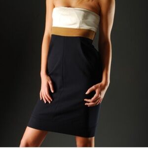 DIANE von FURSTENBERG Strapless Colorblock DRESS - 10